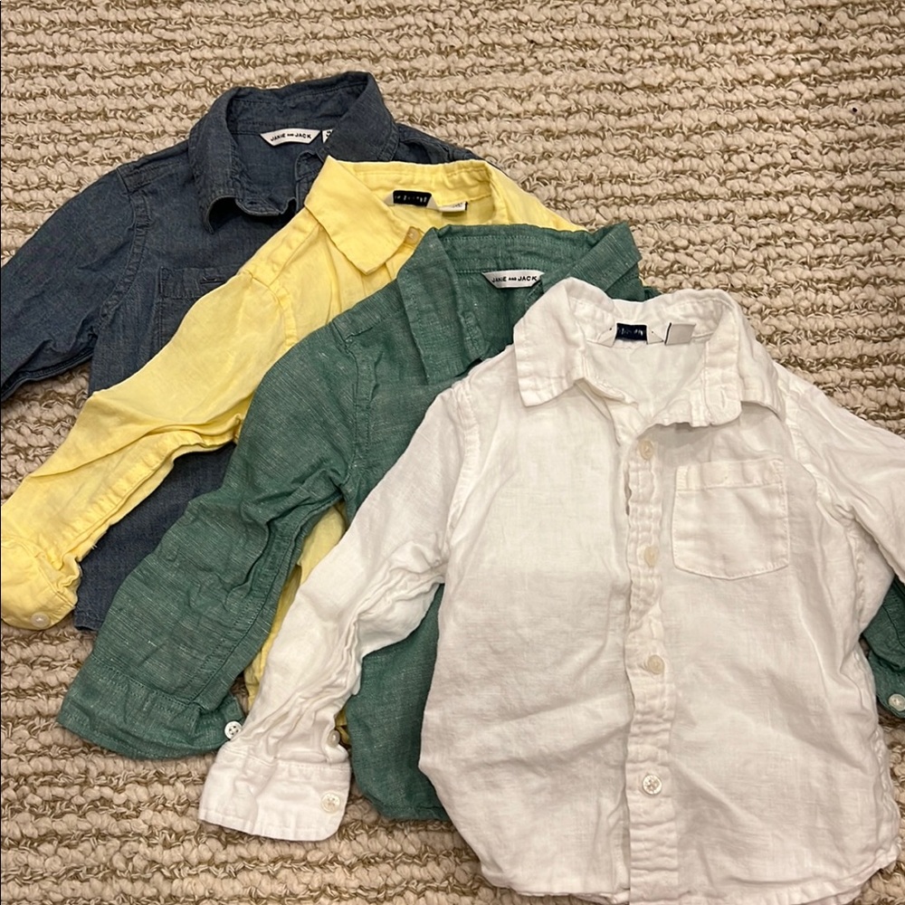 Janie and Jack Toddler Linen Button Down Set